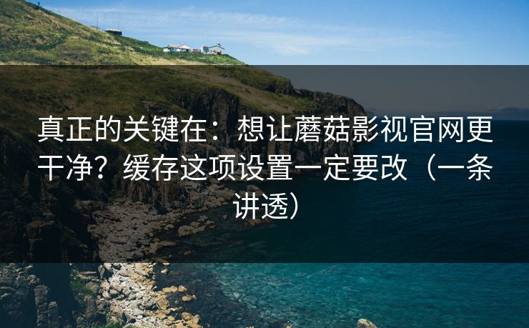 真正的关键在:想让蘑菇影视官网更干净?缓存这项设置一定要改(一条讲透) 真正的关键在:想让蘑菇影视官网更干净?缓存这项设置一定要改(一条讲透)