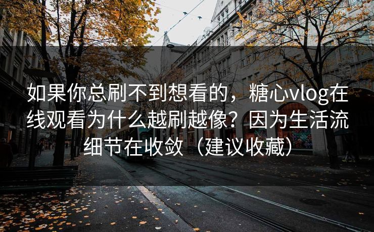如果你总刷不到想看的,糖心vlog在线观看为什么越刷越像?因为生活流细节在收敛(建议收藏) 如果你总刷不到想看的,糖心vlog在线观看为什么越刷越像?因为生活流细节在收敛(建议收藏)