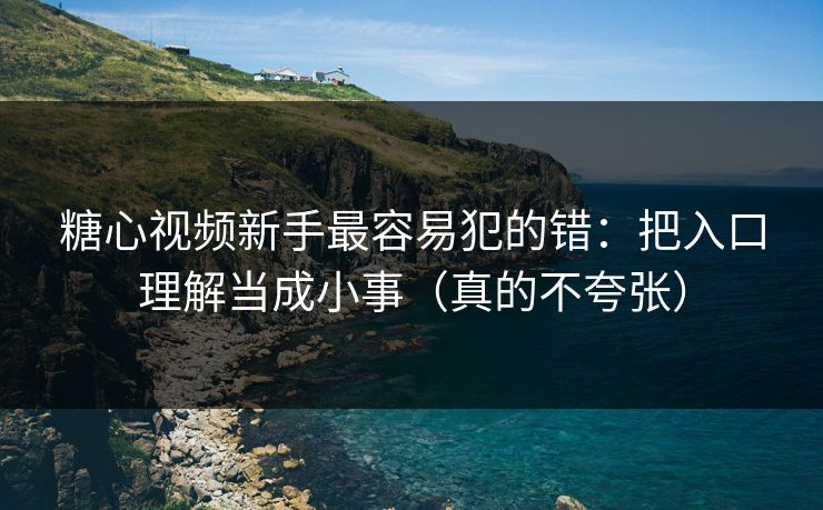 糖心视频新手最容易犯的错：把入口理解当成小事（真的不夸张）