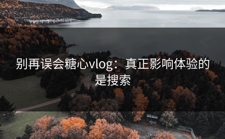 别再误会糖心vlog:真正影响体验的是搜索 别再误会糖心vlog:真正影响体验的是搜索