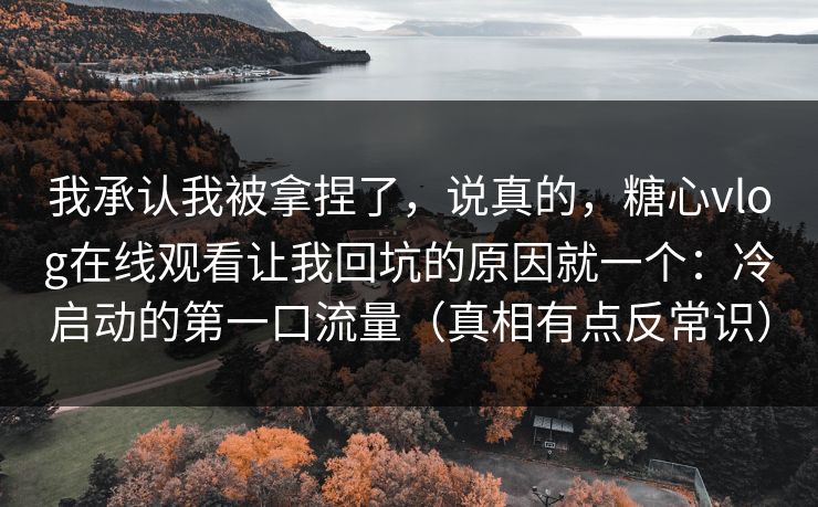 我承认我被拿捏了，说真的，糖心vlog在线观看让我回坑的原因就一个：冷启动的第一口流量（真相有点反常识）